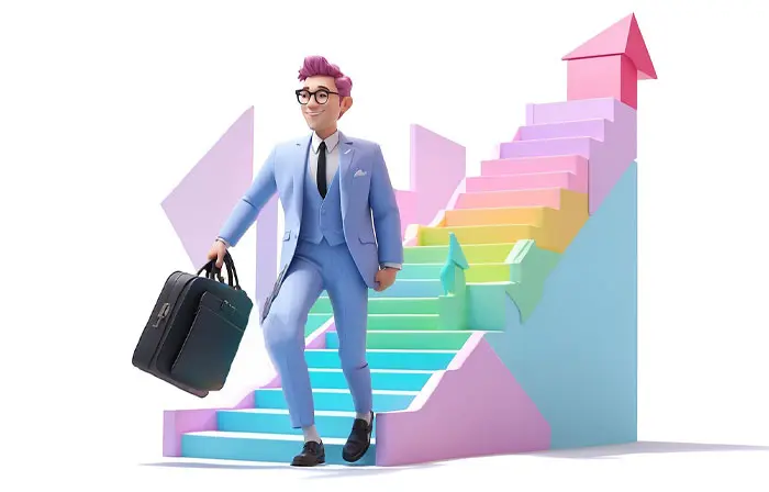 Illustration of a 3D Character Design of a Businessman